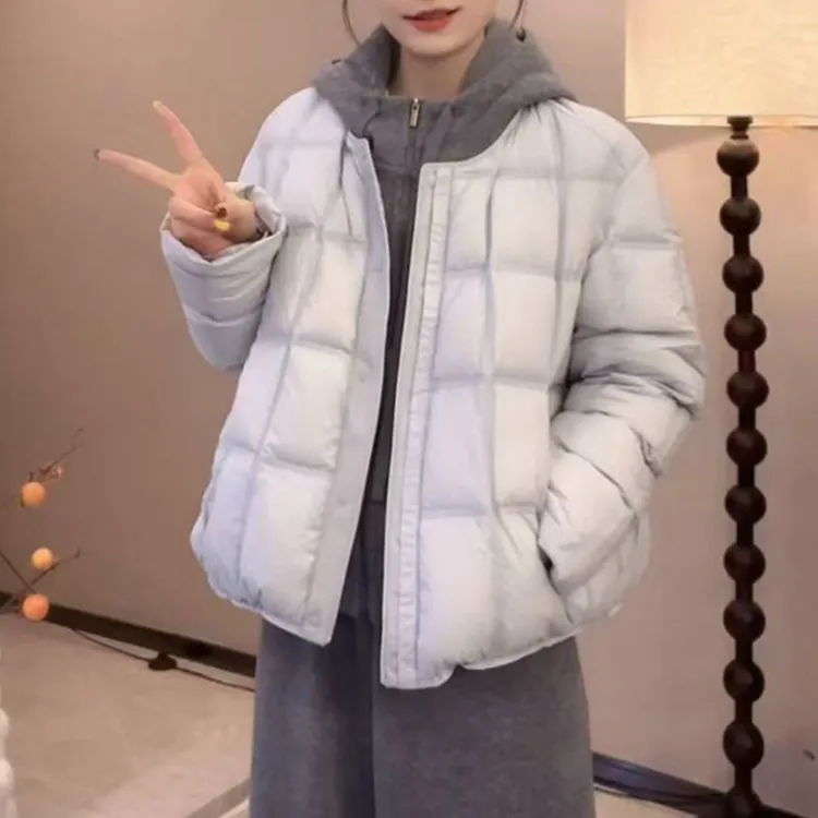 SHALLDOER【甜蜜方块】豆腐块纯色棉服女秋冬季保暖上衣氛围感搭子