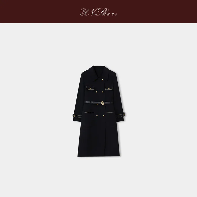 YN-SHUZE设计师冬季中长款气质羊绒大衣外套SZ-YNB-58008