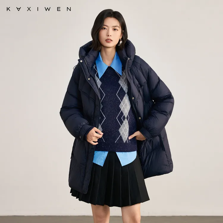 KAXIWEN蓬松面包羽绒服「90绒」气质线条感保暖外套女D09DYW9871