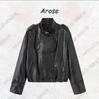 【AR0SE•正品】2025秋季新款立领短款拉链皮衣皮衣休闲风外套103052