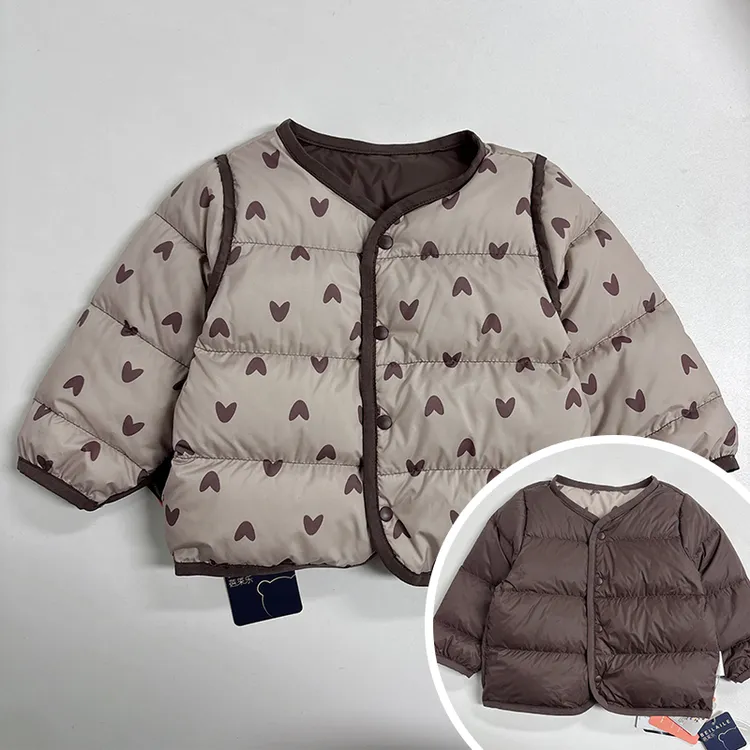 【三防双面穿羽绒 】婴儿童上衣宝宝羽绒外套秋冬白鸭绒轻薄KK