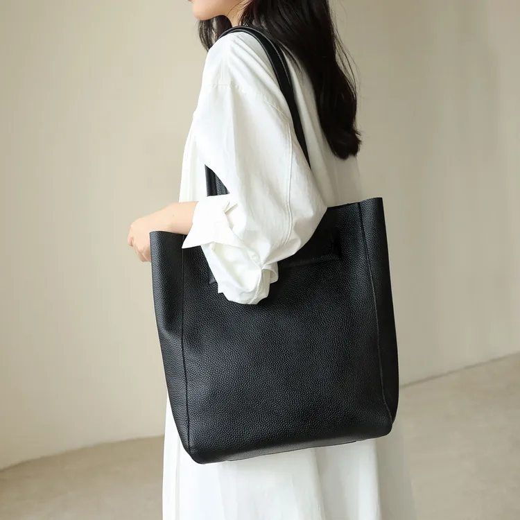 minibird小众真皮托特包女大容量头层牛皮简约百搭单肩通勤包大包