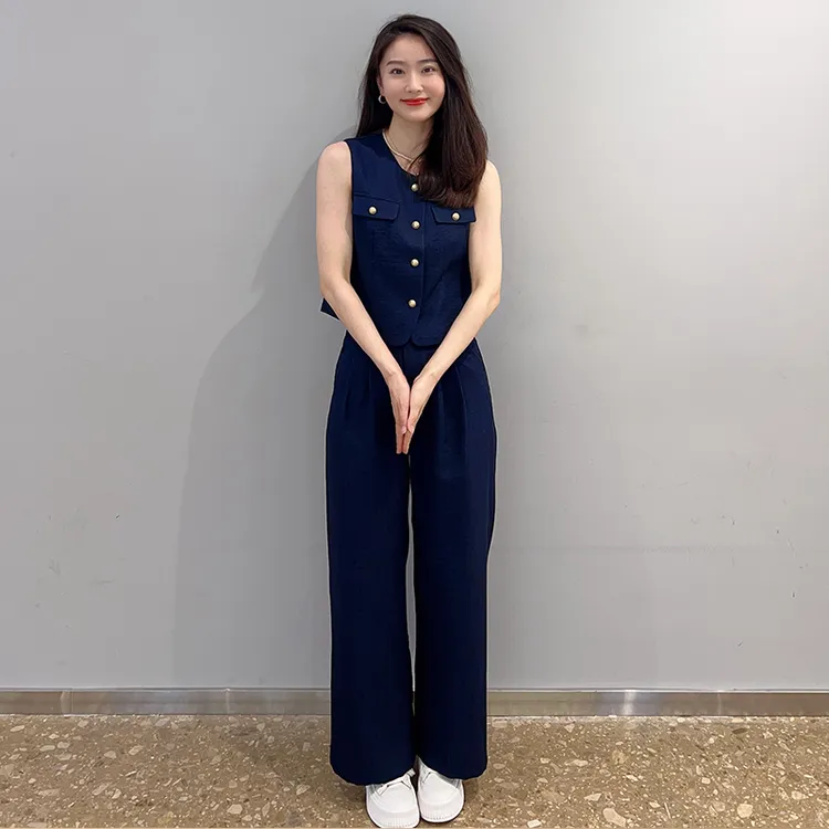 2026年夏季新款休闲减龄套装女小香风气质百搭短袖阔腿裤两件套潮