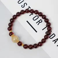 轻奢贵气天然血珀发晶隔珠单圈气质风手工女手串手链-9319