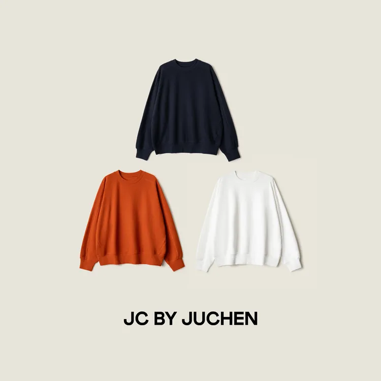 暖感乌托邦厚织哈苏车线经典廓形圆领落肩袖长袖卫衣 2212667