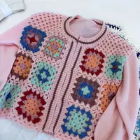 【清仓单件】洋洋优选-秋季新款拼色圆领长袖毛衣开衫外套女YY71837