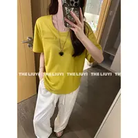 【LIUYI】果冻T～夏季柔软透气U领宽松T恤55097