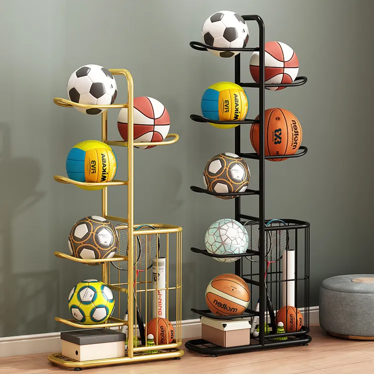 篮球收纳架落地置物架家用玩具放球类运动健身器材瑜伽垫收纳架子