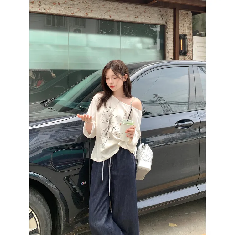 切糕自制【防晒天菜】小个子夏季薄款长袖T恤女防晒罩衫斜肩上衣