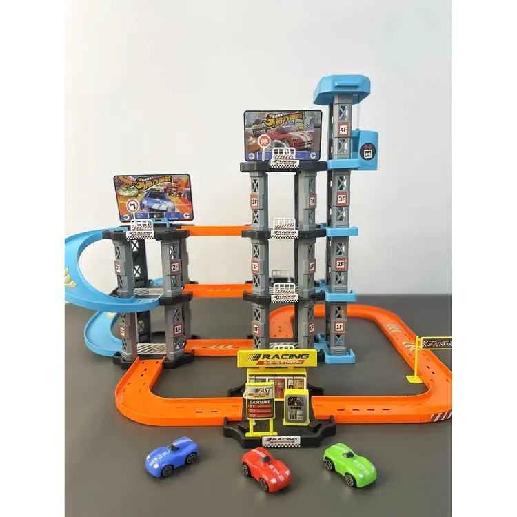 升降轨道大号弹射轨道玩具3-6岁儿童玩具儿童轨道停车场轨道车
