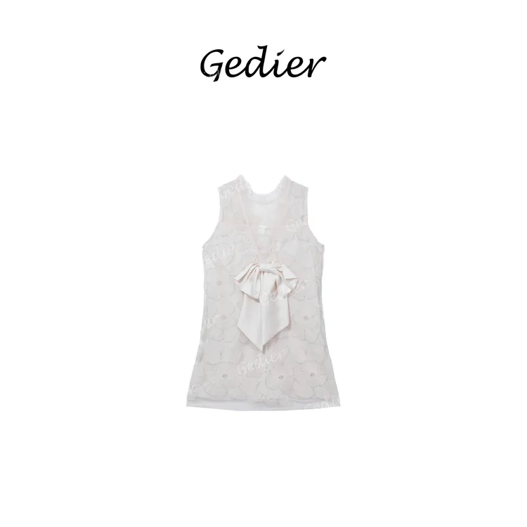 【歌蒂尔】”千金归来“ 无袖蕾丝连衣裙 优雅可爱甜美女装 LG520959Y