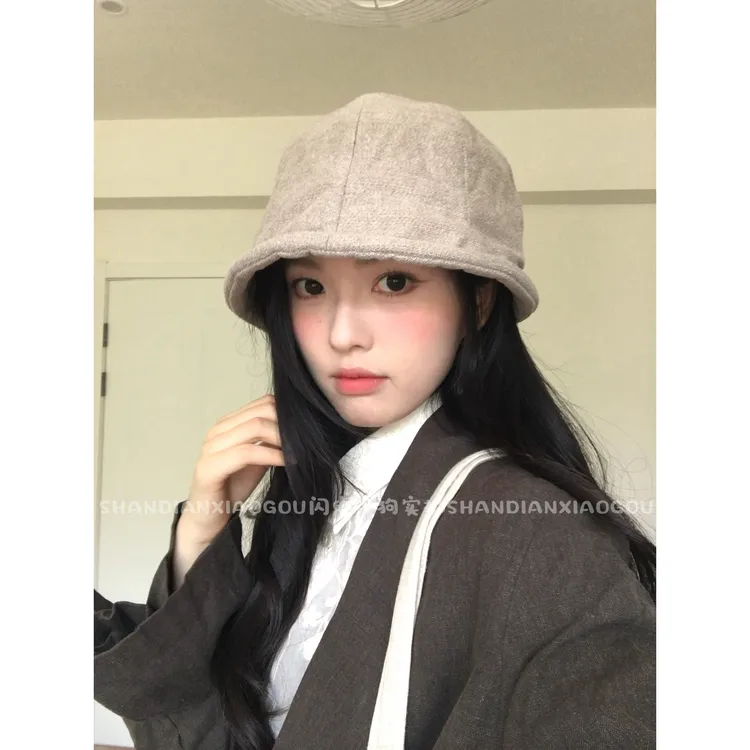 秋冬瓜皮渔夫帽*帽子秋冬女复古休闲风遮阳帽百搭日系渔夫帽