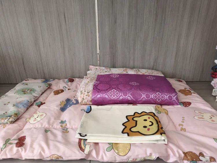 满月礼【四件套.84×84棉被，100×100cm单包单，枕头，棉垫子58×95cm】