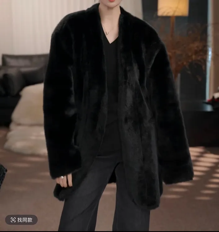 【暮光】欧货店2025秋冬老钱极简静奢同款新品毛毛外套