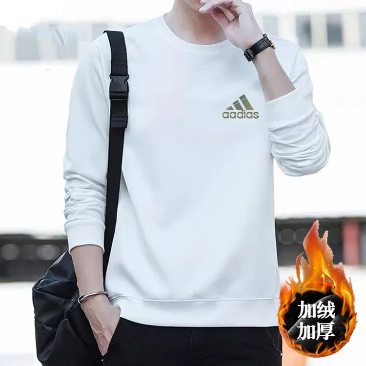 奥莱折扣 秋冬季男装爆款2025新款加绒卫衣休闲宽松潮流百搭长袖t