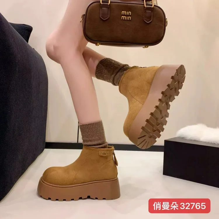 32765 冬季马丁靴休闲风骑士靴棉靴 F282