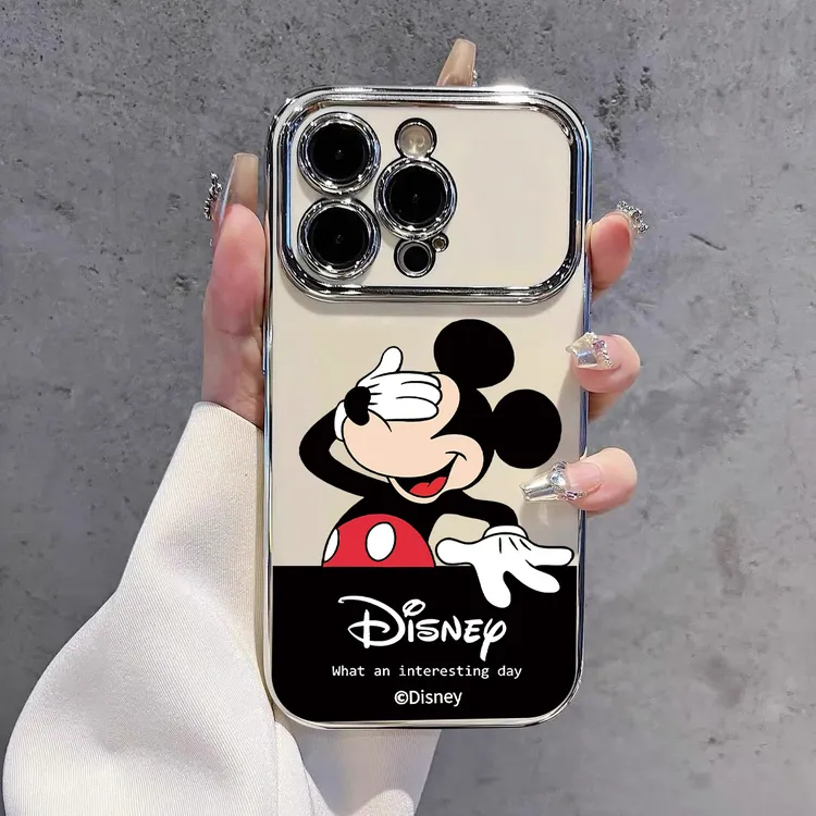 捂脸米奇适用苹果17pro新款iPhone17防摔手机壳16电镀硅胶15外壳X