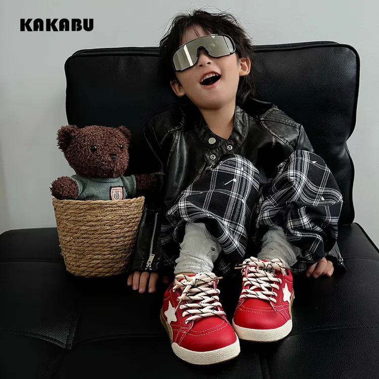 新年必备红色 四季款魔术贴儿童运动鞋高街鞋子潮款童鞋韩系2032
