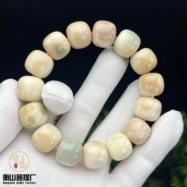 新款多宝菩提手工干抛干磨高品质菩提根手串稀有桶珠国风菩提手串