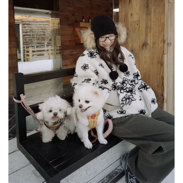 Our2【两穿小花外套】秋冬季百搭复古两面穿外套【X5945】