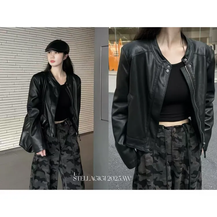 SG / 郭幂幂 AW 镇店之宝经典版 早秋高级感纯色皮衣WT-20251648