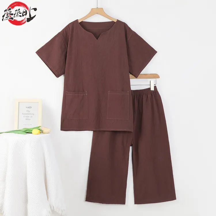 2025新款泰式按摩服七分裤汗蒸服男女洗浴服足道SPA采耳客人专用