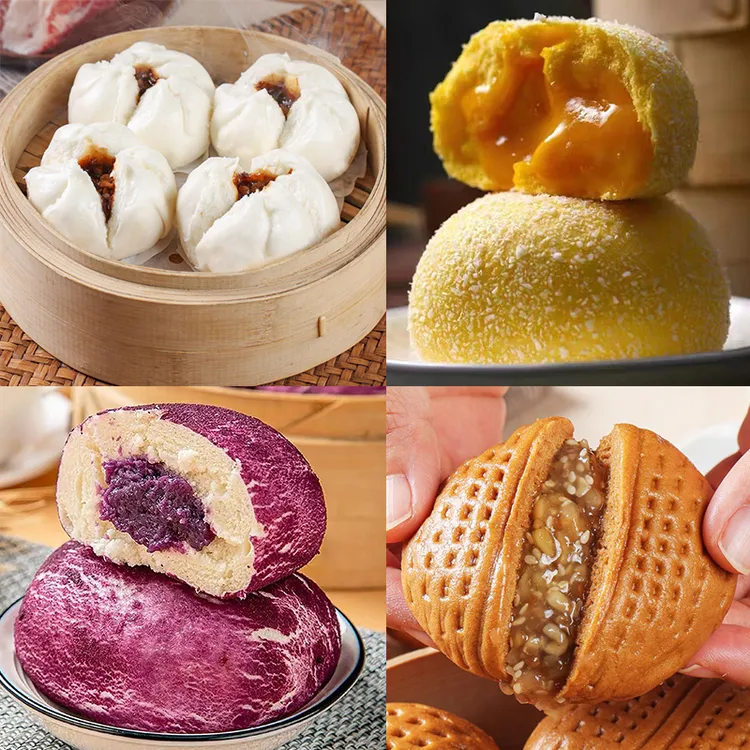 【广州酒楼同款】开口蜜汁叉烧包300g/袋早茶点心早餐顺丰冷链包邮 商品图