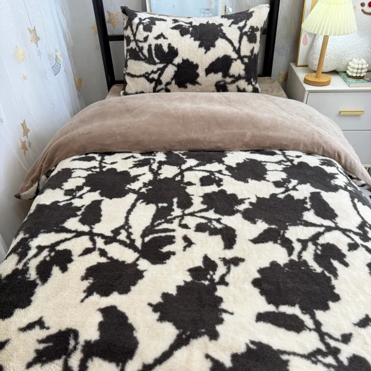 加厚保暖兔毛绒学生宿舍床笠三件套冬季牛奶绒防静电床品四件套3