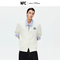 NPC潮牌【青花鹤福】系列刺绣图案针织开衫老钱百搭上新NP59SW13
