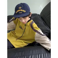 【现货】秋装儿童韩版潮流拼色落肩袖设计休闲长袖卫衣CC1155-BQQ1