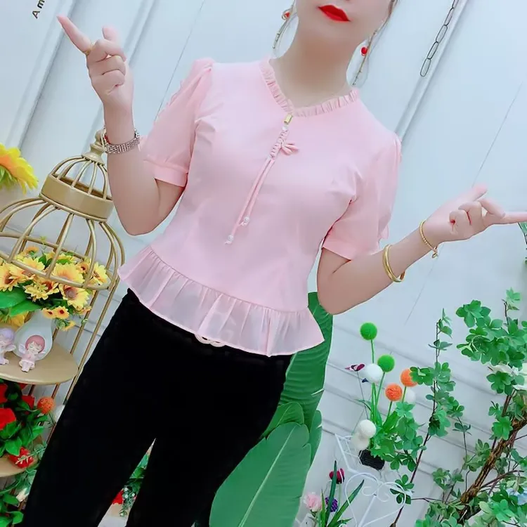 短袖衬衫女2025新款夏季洋气别致修身短款收腰显瘦减龄时尚上衣女