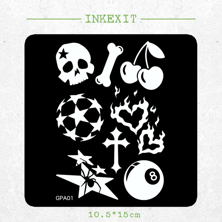 INKEXIT原创闪粉纹身贴DIY度假沙滩古早辣妹音乐节爆闪y2k贴纸