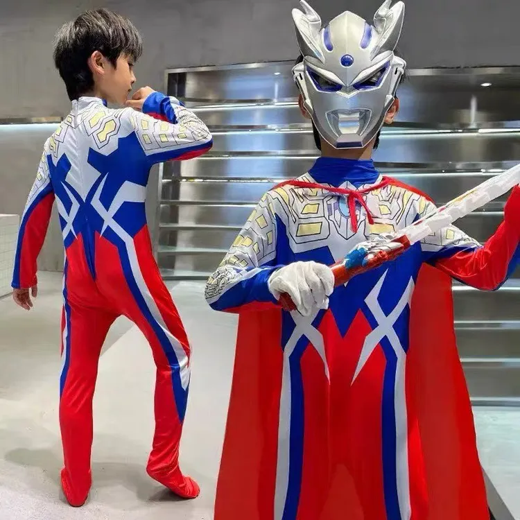 赛罗奥特曼衣服男童面具cosplay发光儿童迪迦女孩连体万圣节服装6