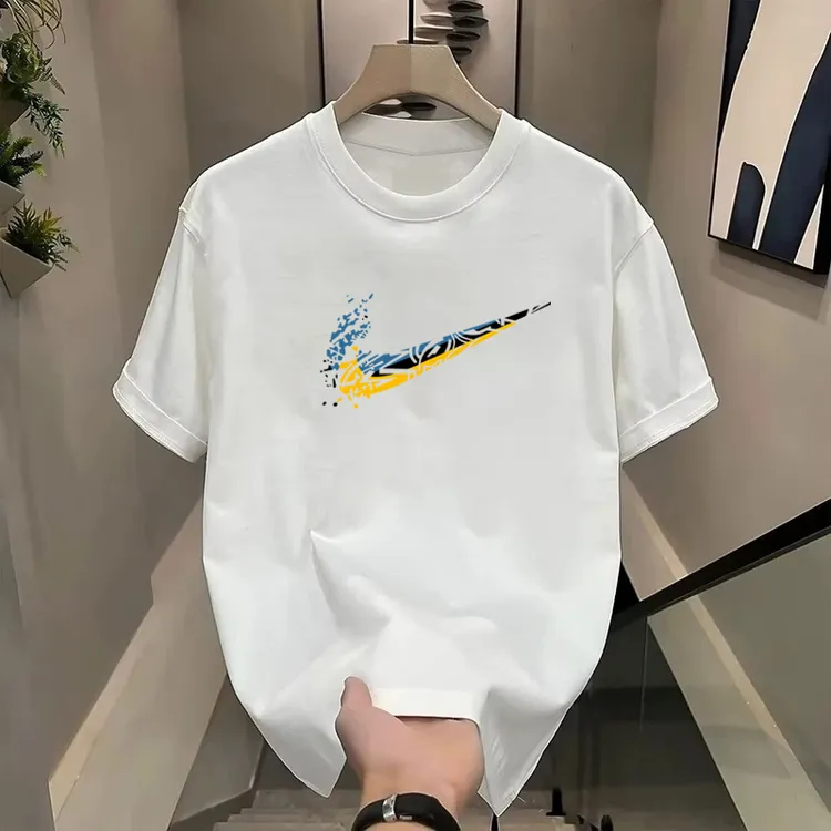 夏季休闲时尚男女情侣款宽松短袖ins潮流t恤圆领白色纯棉运动半袖