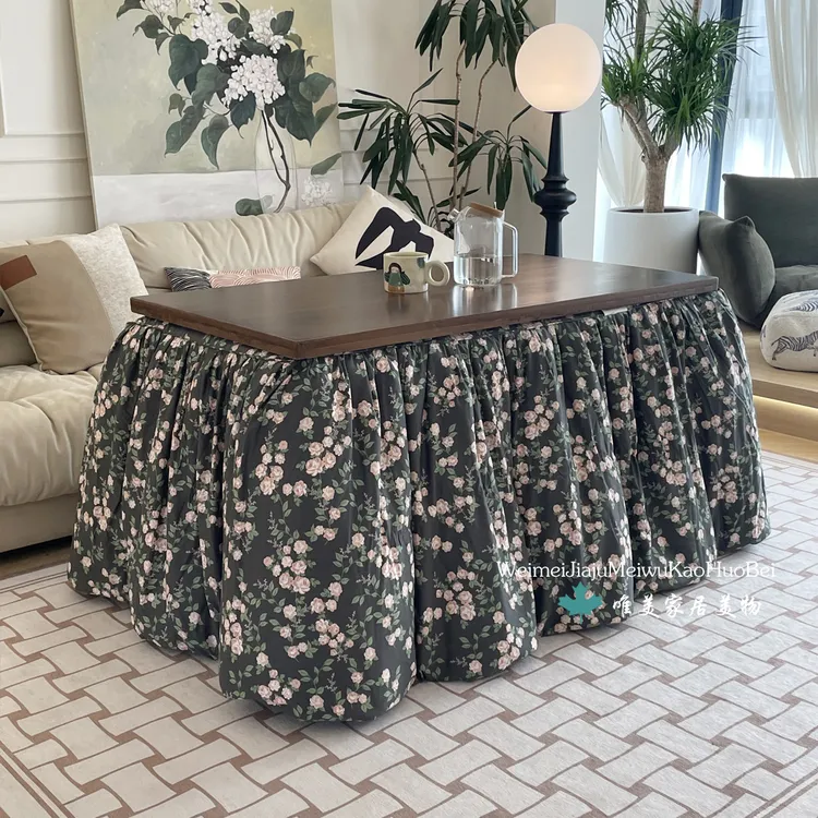 长方形烤火被子加厚电取暖桌罩布烤火炉被子烤火罩新款可拆洗罩