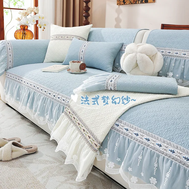 法式水洗棉沙发垫四季通用防滑座垫2025新款沙发坐垫子高级感盖布