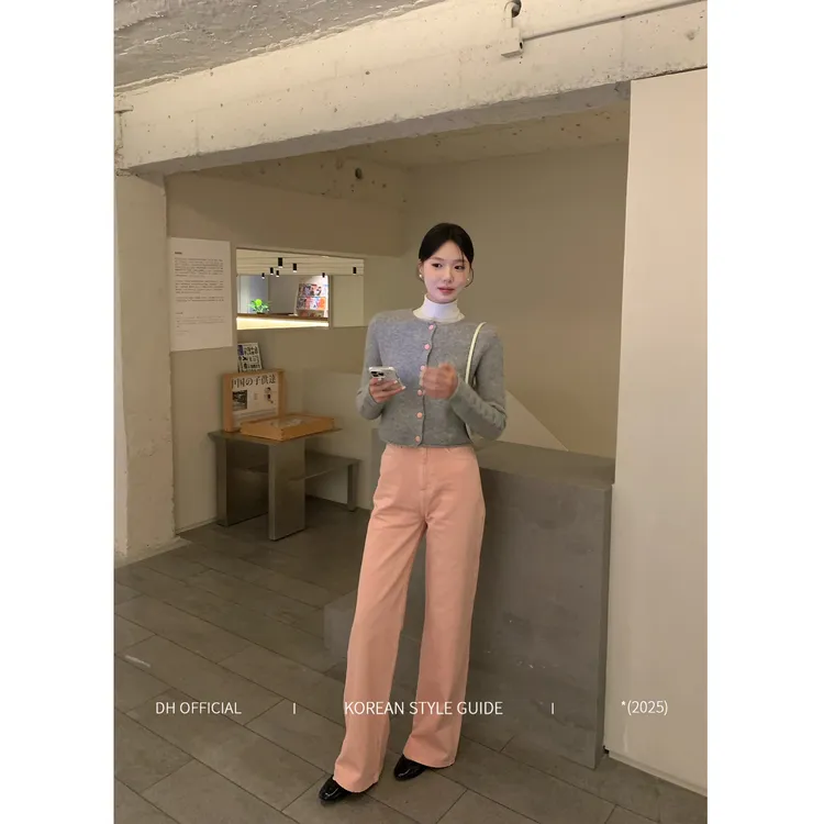 DH 大花【减龄神裤】“100棉”冬日服饰女柔粉宽松显瘦百搭直筒裤子