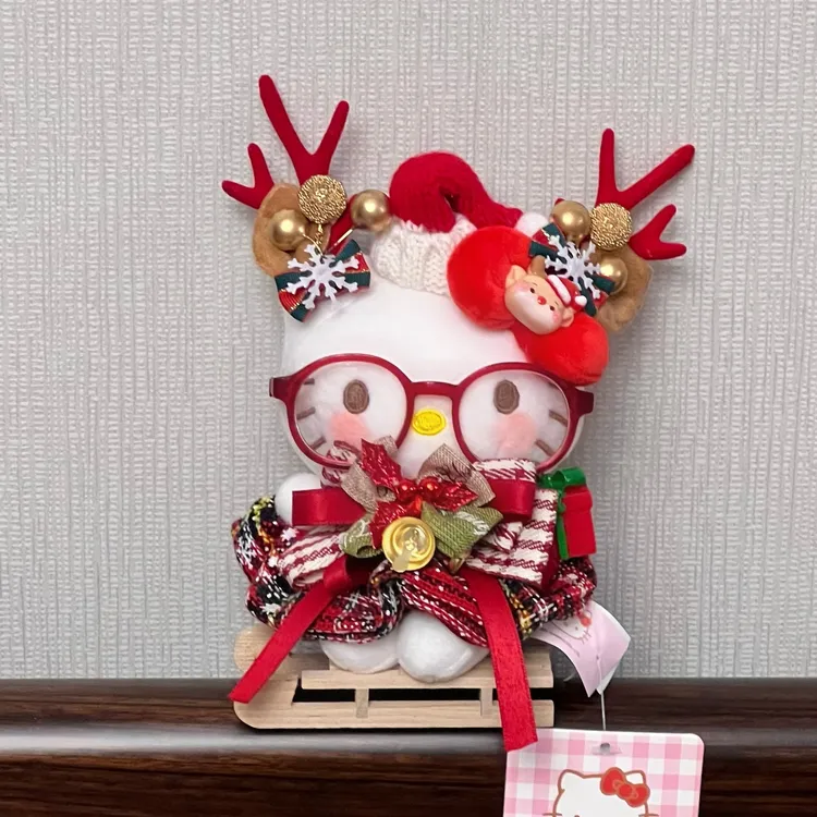 正版【圣诞雪橇麋鹿】可爱Kitty包挂件情侣款式车载挂件钥匙扣