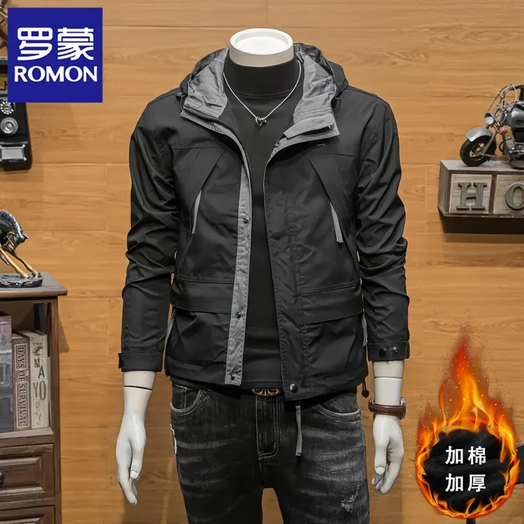 Romon/罗蒙男士工装夹克春秋季新款潮流时尚外套韩版休闲百搭上衣