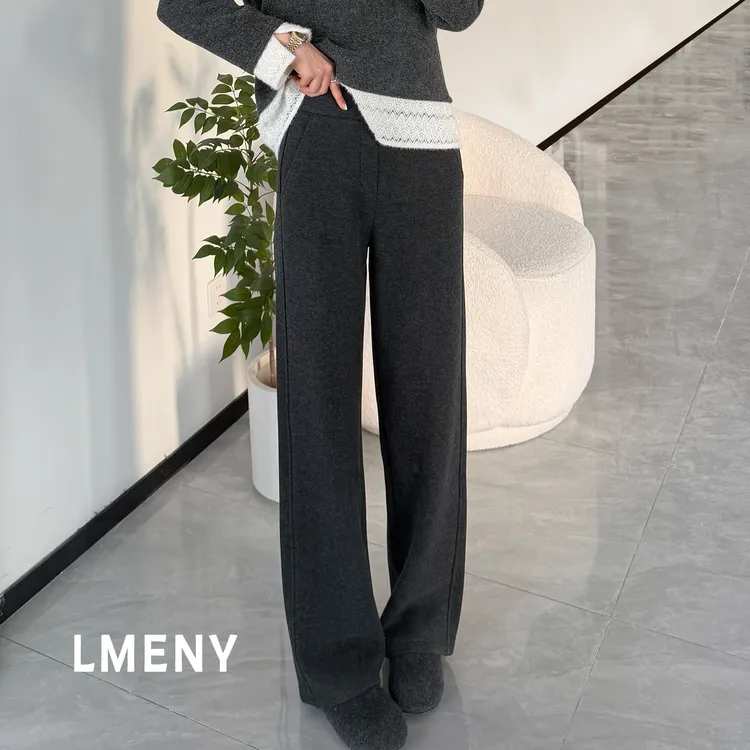 LMENY“糯米报恩裤”加绒阔腿裤女25新款冬加厚直筒休闲裤25TDK001