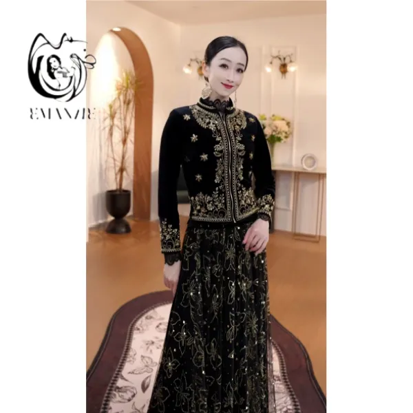 E25D12异域风情上衣女装刺绣珠绣服饰民族风修身新款舞蹈上衣