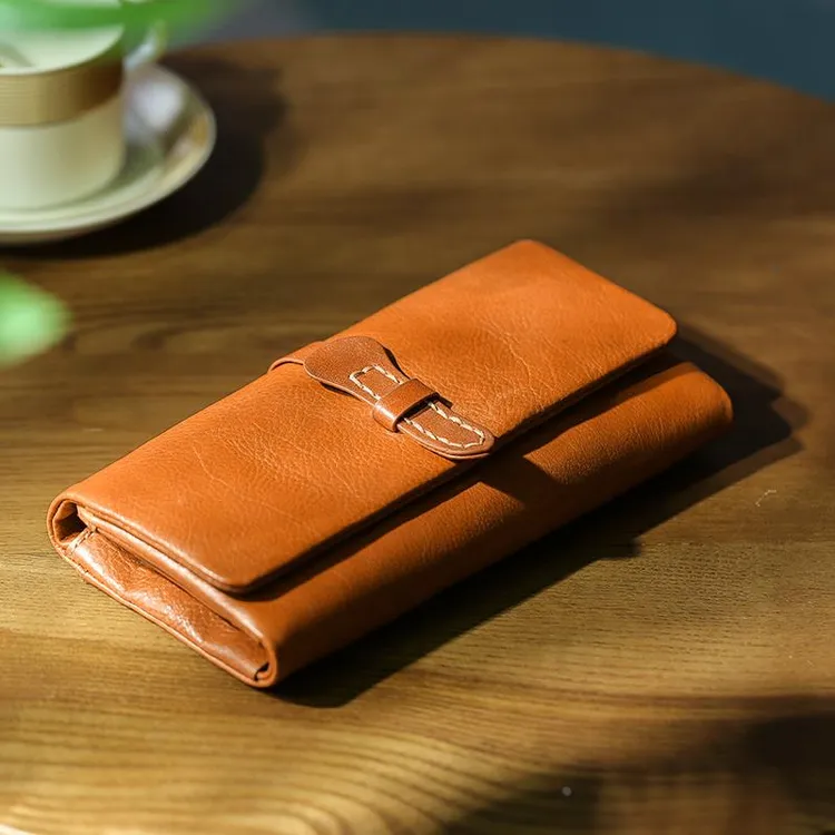 小生有米真皮女士长款钱包手机包复古小众卡包休闲时尚手拿包