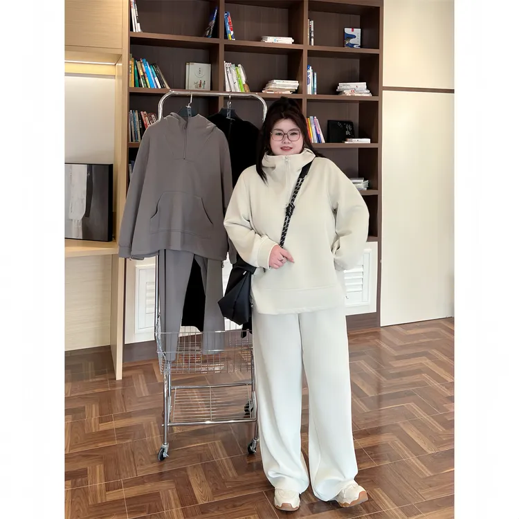 大码女装秋季百搭花契200斤胖mm慵懒松弛氛围感休闲套装18078-X