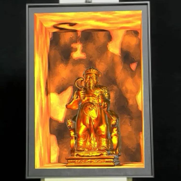 7《财神爷AR成品刺绣装饰画》竖款佛堂客厅玄关走廊办公室茶室挂画