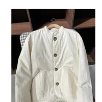 芬兰订单灯芯绒滚边小立领绗缝外套（241406）2355