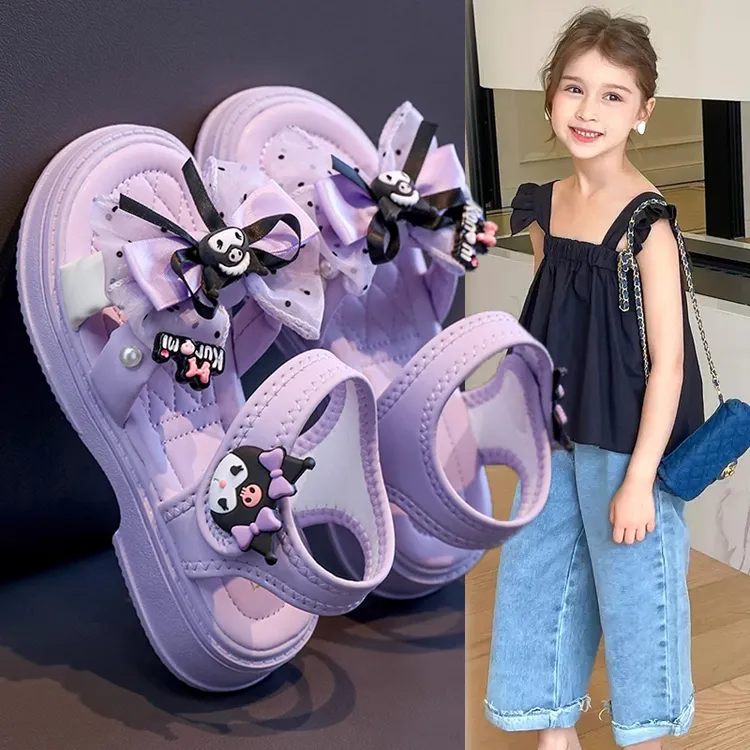 女童新款凉鞋2025夏季儿童库洛米女孩软底时尚公主鞋中大童沙滩鞋