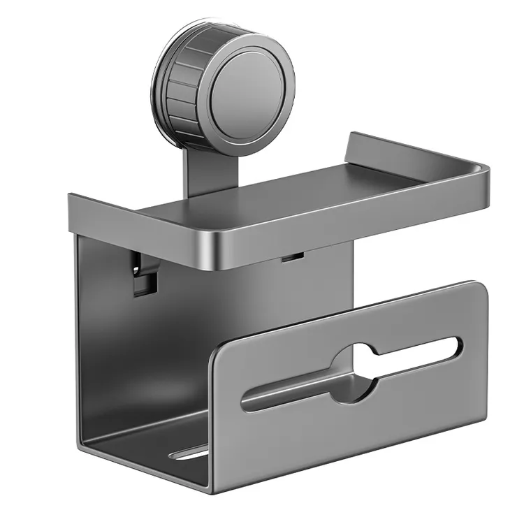 卫生间吸盘厕纸盒厕所免打孔纸巾盒高级感手机壁挂置物架抽纸收纳