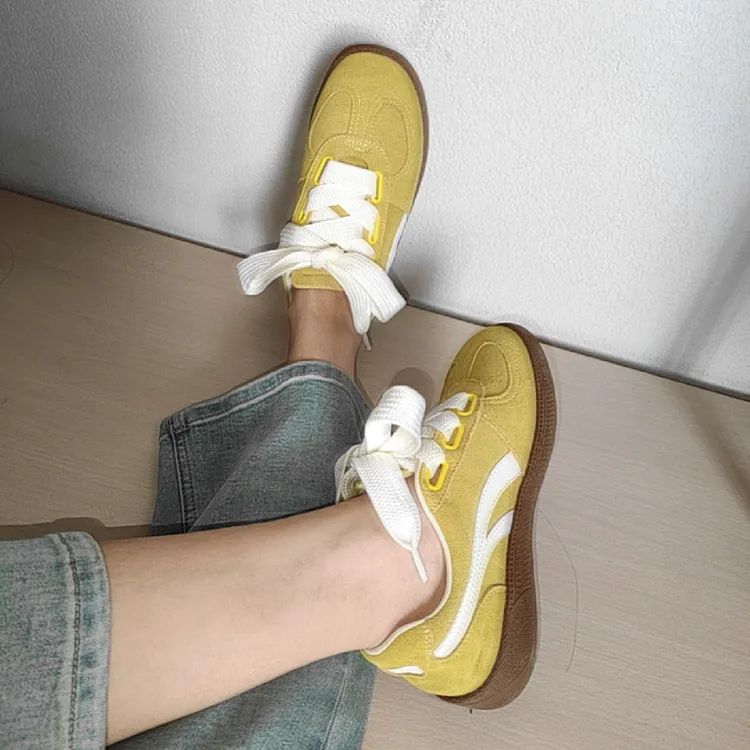 春游休闲鞋 机能冒险~撞色平底运动德训鞋