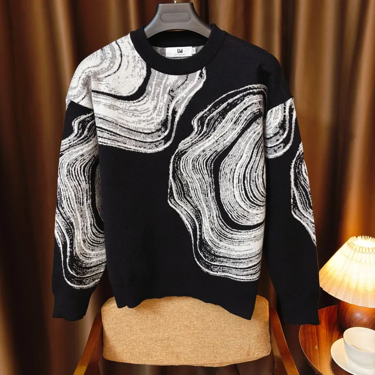 【G500】小众不规则个性涂鸦毛衣男女高级感时尚百搭潮流针织上衣