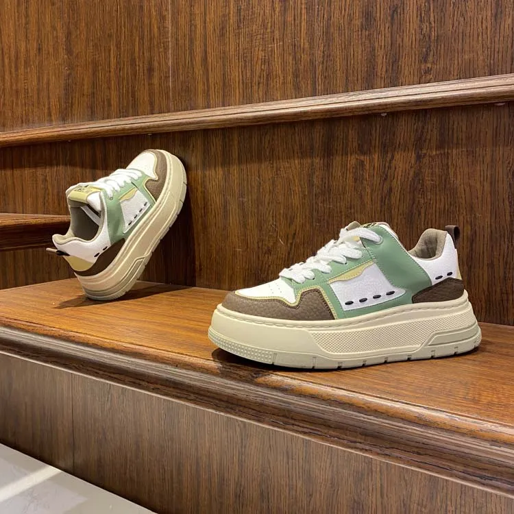 2025男士春季新款厚底增高运动休闲板鞋时尚百搭舒适透气老爹鞋